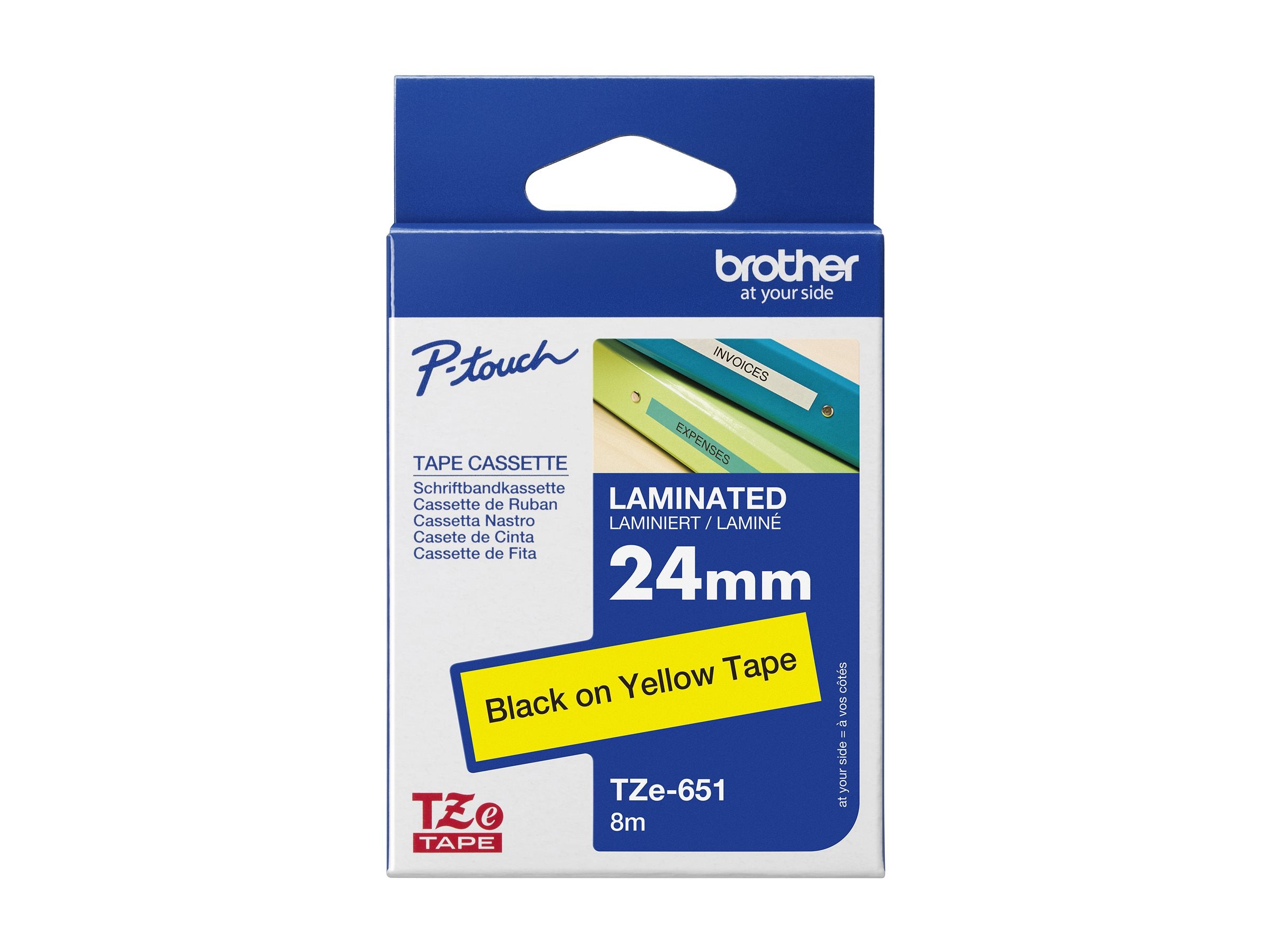 Tape/24mm black on yellow f P-Touch TZE