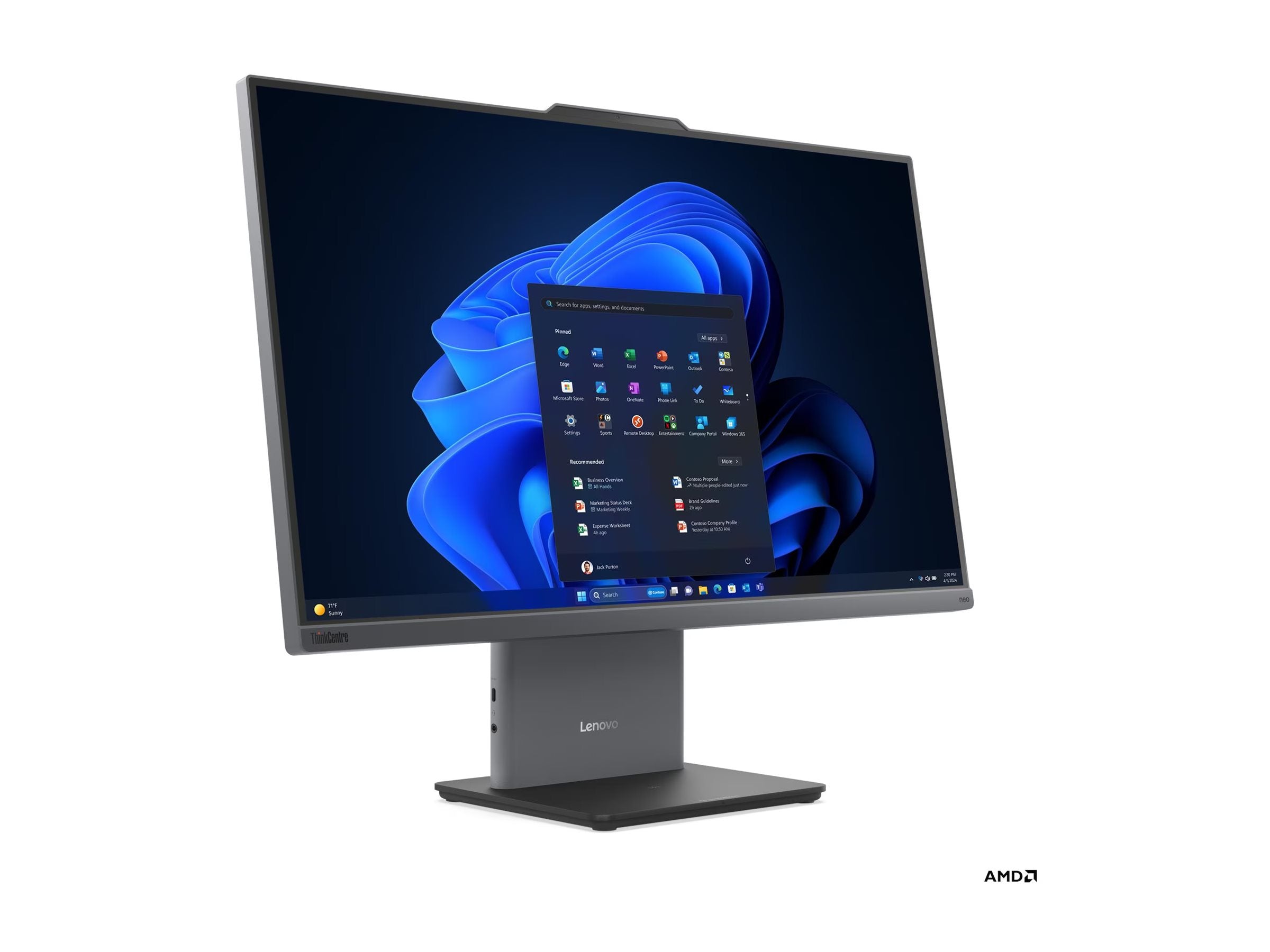 LENOVO ThinkCentre neo 55a 24 Gen 6 AMD Ryzen 5 220 23.8p FHD 8Go 256Go SSD M.2 AMD Radeon 740M W11P 1YR Onsite