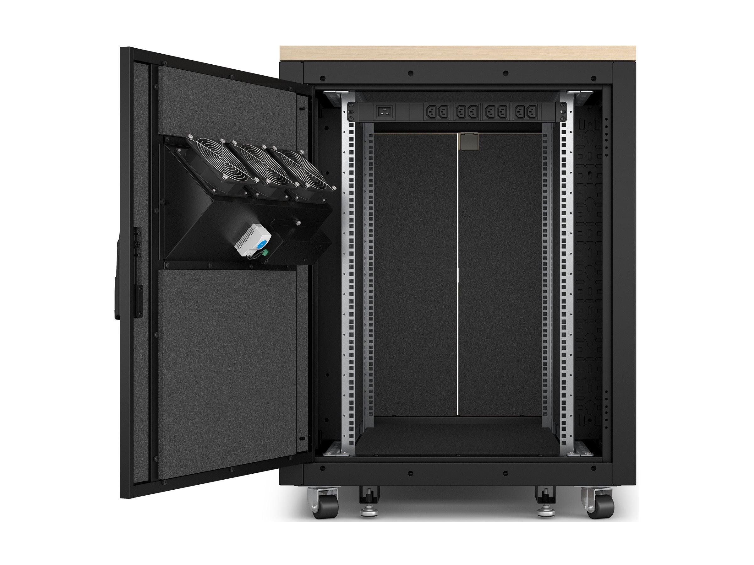 APC NetShelter Soundproof Server Rack 17U 230V 1000H x 750W x 1134D mm Maple