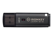 KINGSTON 64Go IronKey Locker Plus 50 G2 FIPS 197 AES-256