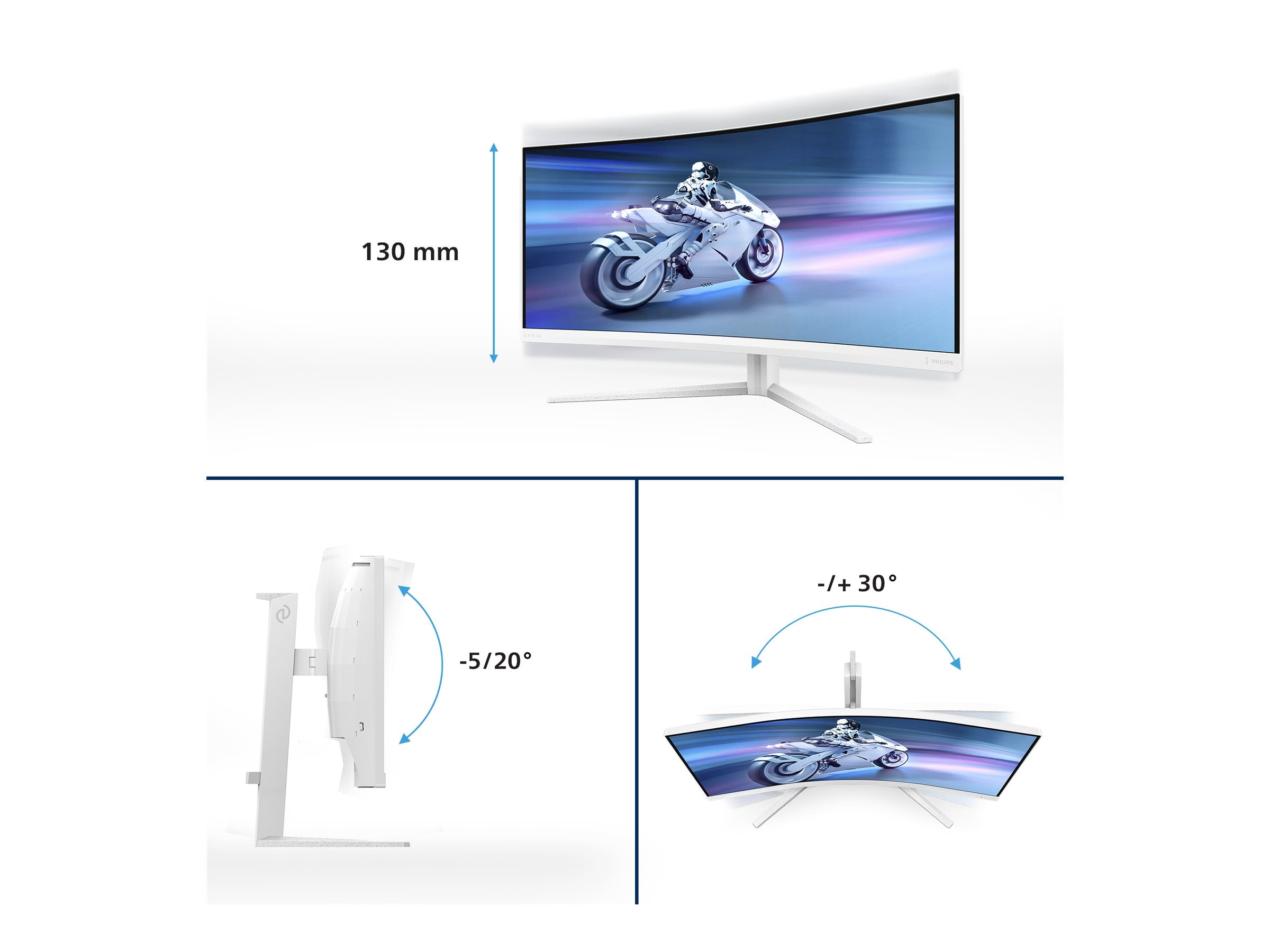 PHILIPS Evnia 5000 34M2C5501A - Ecran Gaming -  incurvé - 34" - 3440 x 1400 WQHD @ 180 Hz - 0.5 ms - VA - 300cd/m² - HDR400 - 2xHDMI