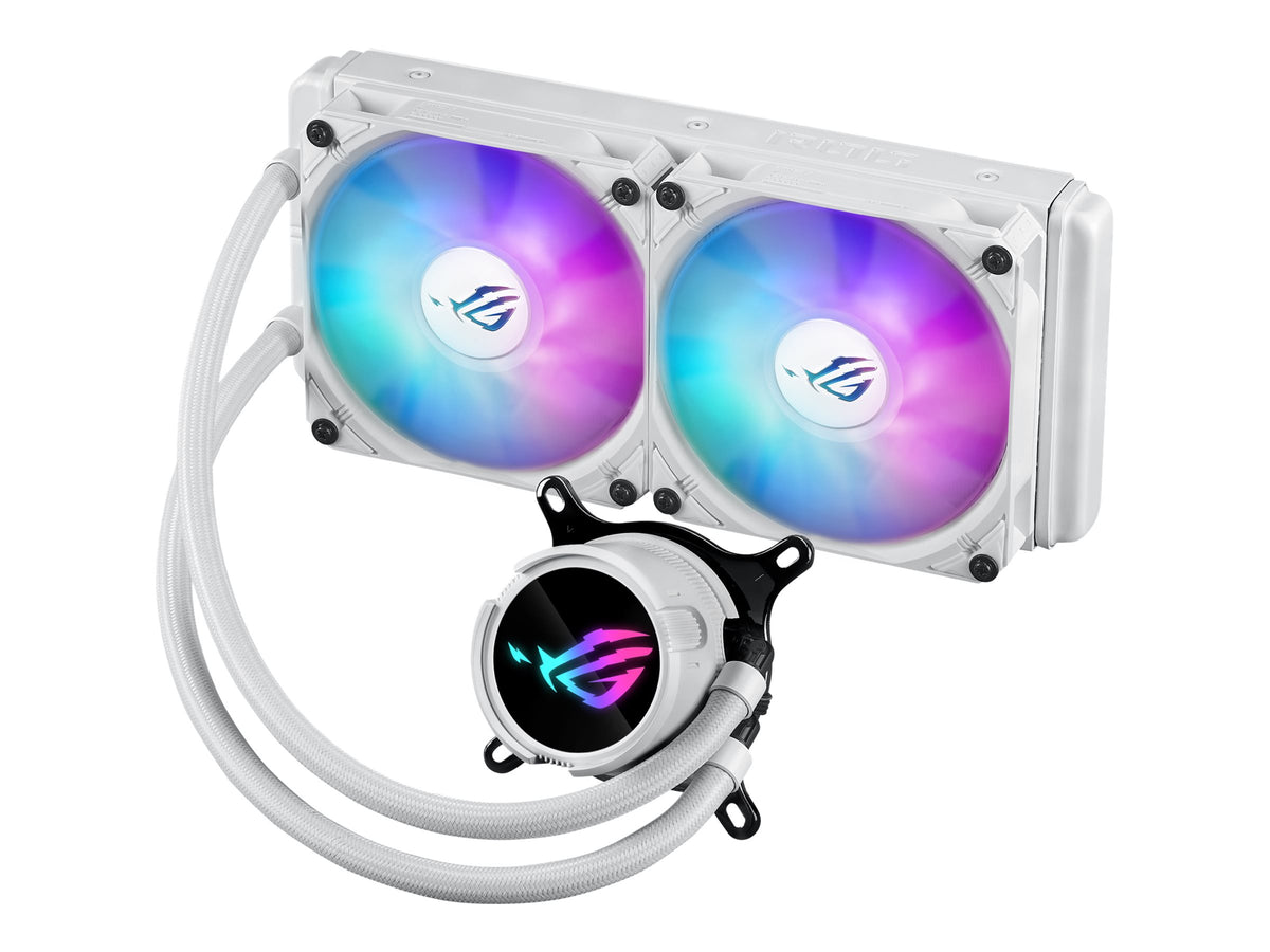 ASUS ROG Strix LC III 240 ARGB WHT all-in-one CPU liquid cooler with 360 rotatable water block Premium ROG ARGB fans