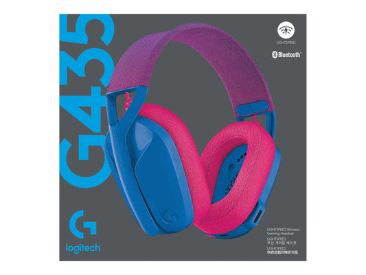 LOGITECH Lightspeed G435 Headset full size Bluetooth / 2.4 GHz radio frequency wireless blue Discord Certified