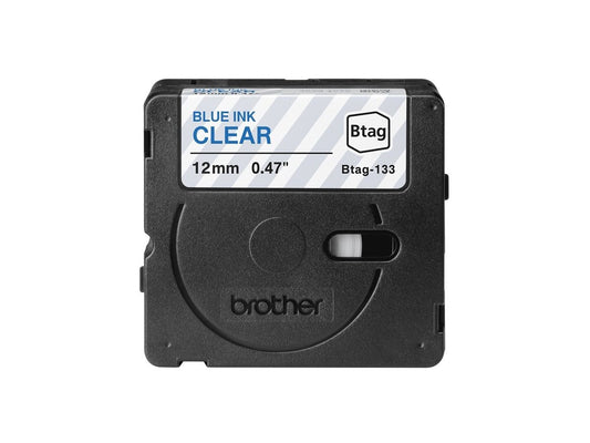 BROTHER 12MM Blue on Transparent BTAG133 Tape