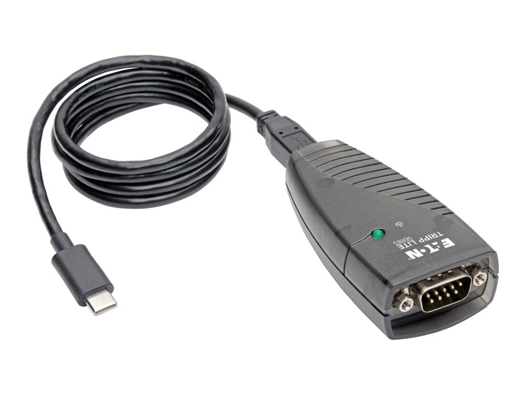 EATON TRIPPLITE USB-C to Serial Adapter DB9 Keyspan High-Speed M/M Detachable Cable TAA Serial adapter USB RS-232 x 1 BK TAA
