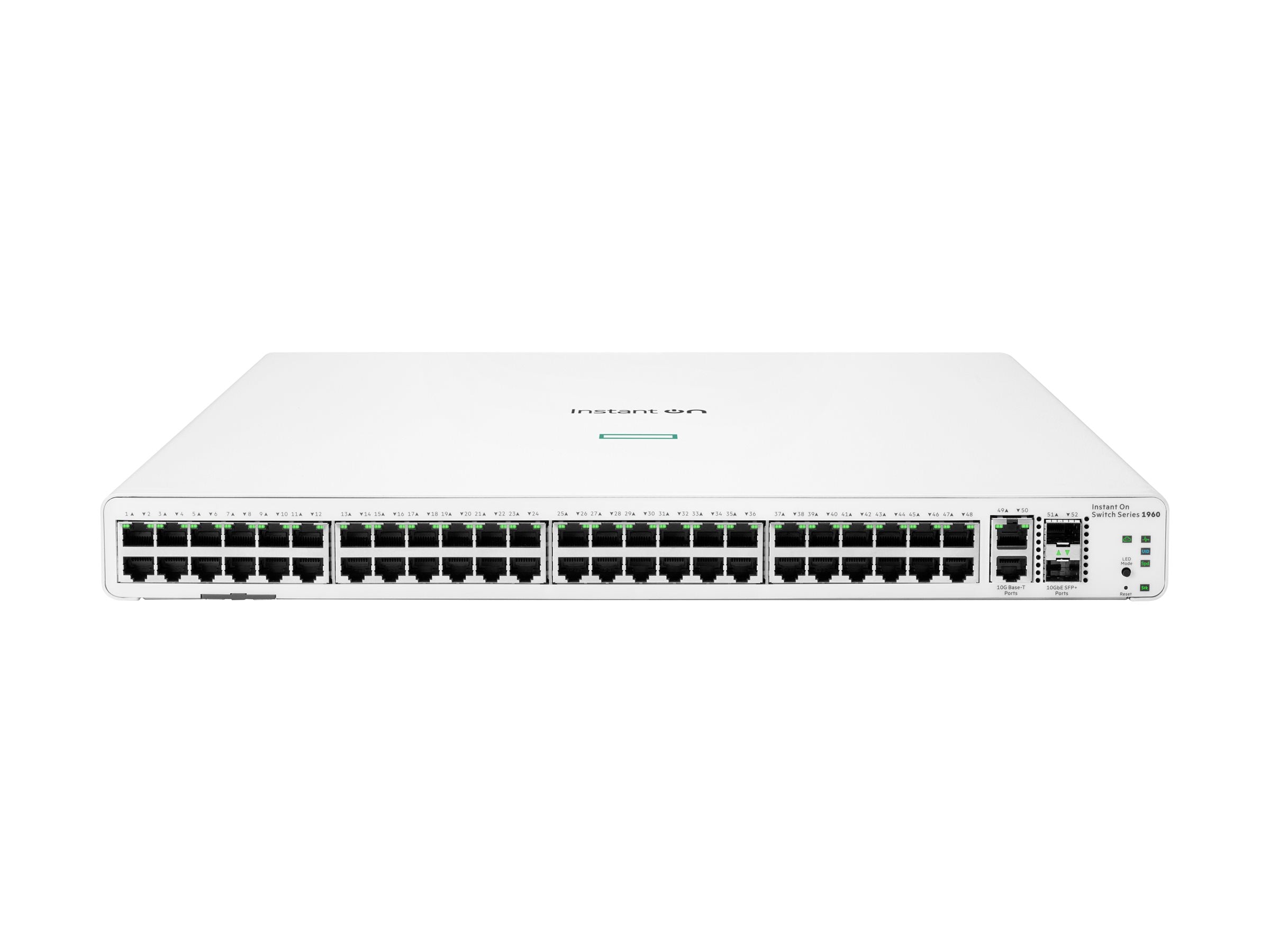 HPE Networking Instant On 1960 48G 2XGT 2SFP+ Switch Commutateur C2+ intelligent 48 x 10/100/1000 + 2 x 10 Gigabit SFP+ + 2 x 10 Gb