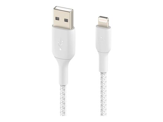 BELKIN BOOST CHARGE USB-A to Lightning Cable Braided 0.15M White