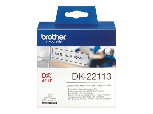 BROTHER DK22113 Ruban continu film Noir -Transparent - largeur 62 mm