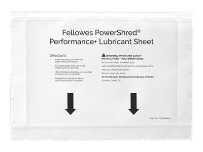 FELLOWES Powershred Performace + Lubricant Sheets