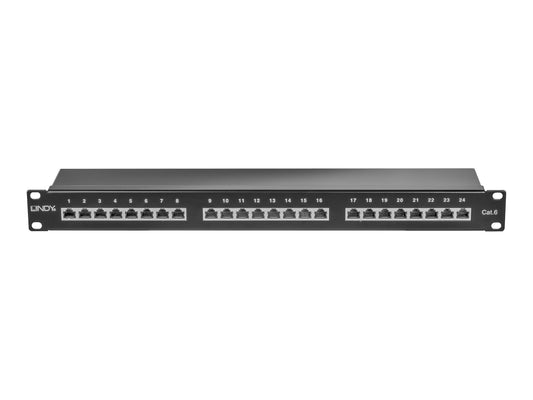 LINDY Cat.6 Patchpanel 24p STP 1U black
