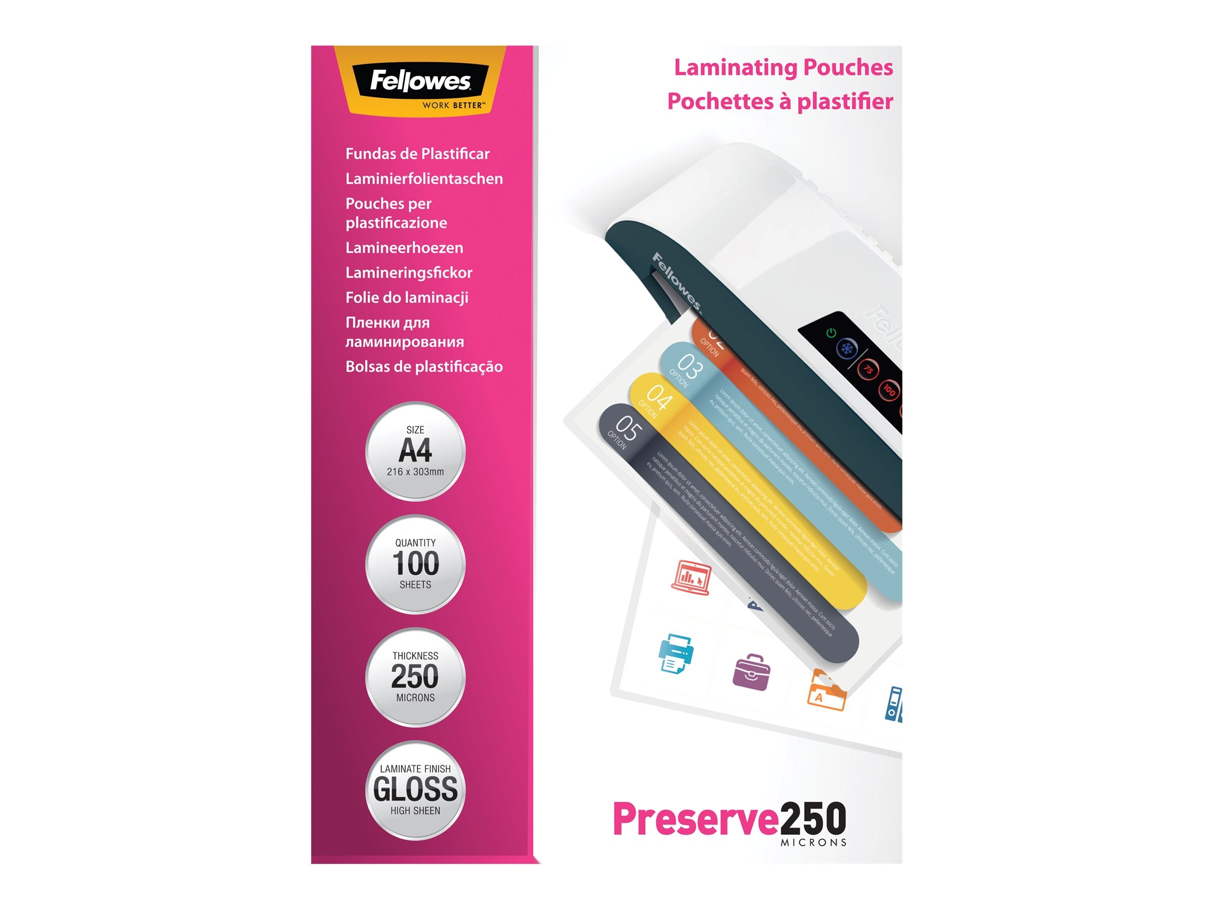 FELLOWES FEUILLE DE  NETTOYAGE POUR PLASTIFIEUSES X10