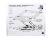 TNB iClick 360 adjustable notebook stand with detachable 6in1 hub aluminum