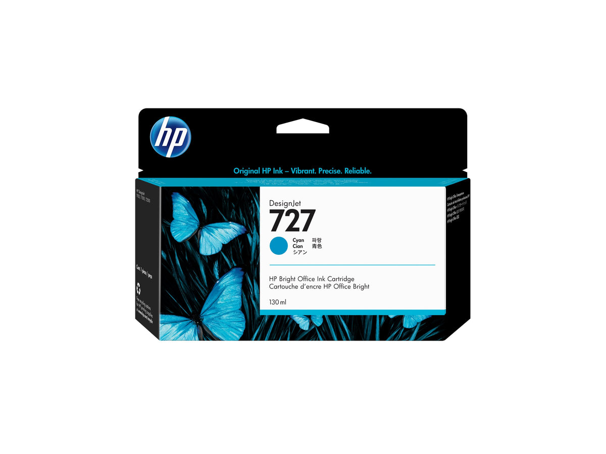 HP 727 original Ink cartridge B3P19A cyan standard capacity 130 ml 1-pack