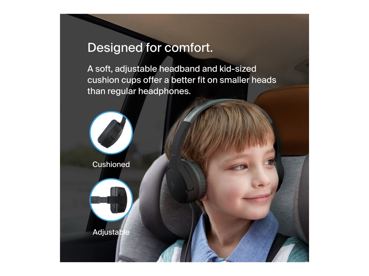 BELKIN SOUNDFORM Mini Wired On-Ear Headphones for Kids Black