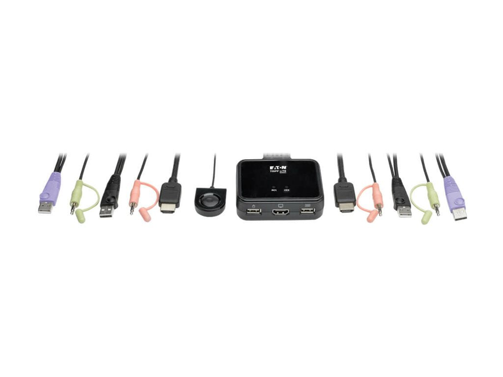 EATON TRIPPLITE 2-Port USB/HD Cable KVM Switch with Audio/Video Cables and USB Peripheral Sharing KVM audio USB switch 2xKVM USB