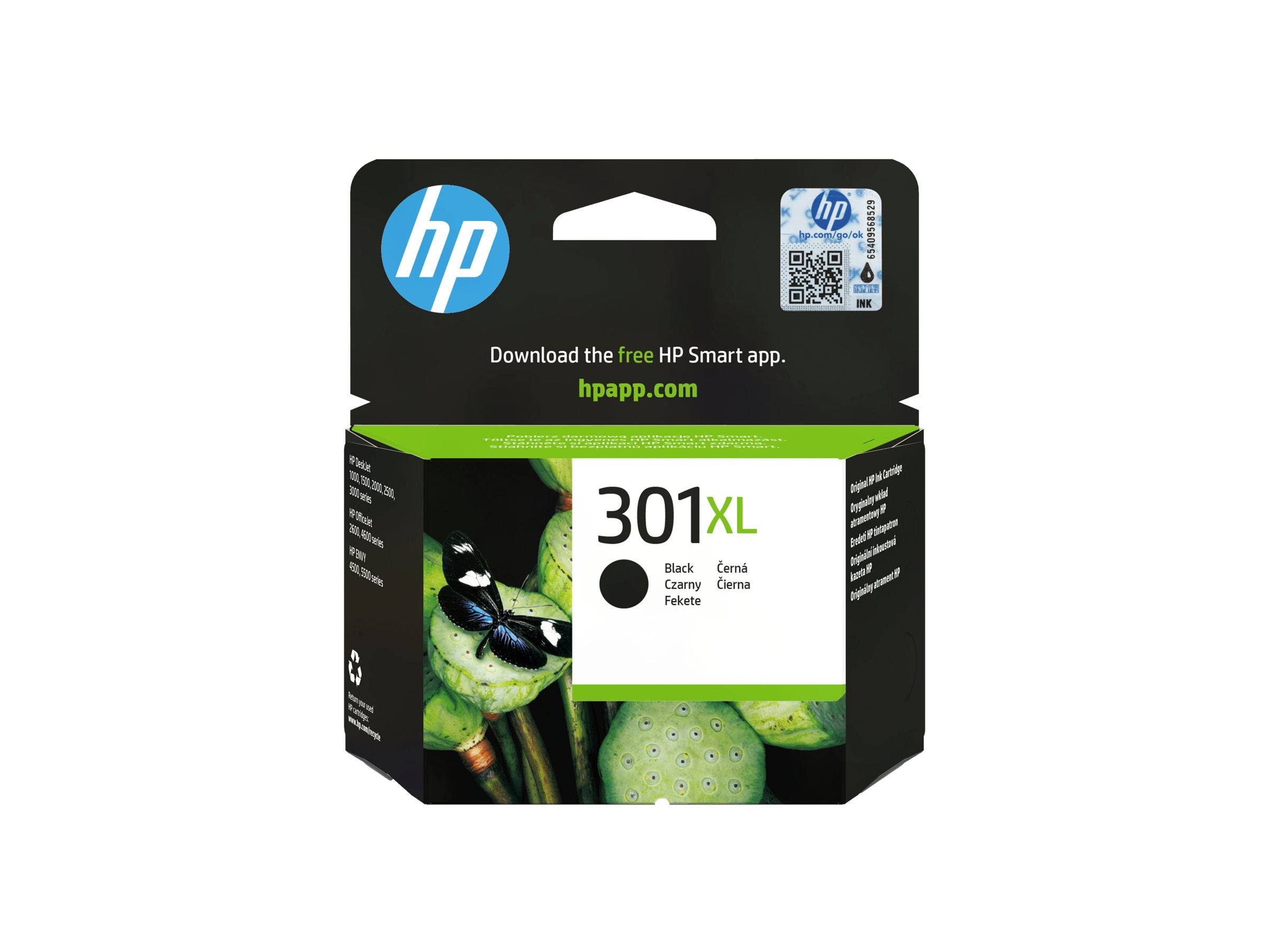 HP 301XL original Ink cartridge CH563EE 301 black high cap 480 pages 1-pack Blister multi tagHP 301XL