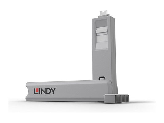 LINDY USB Type C Port Blocker Key - Pack of 4 Blockers White