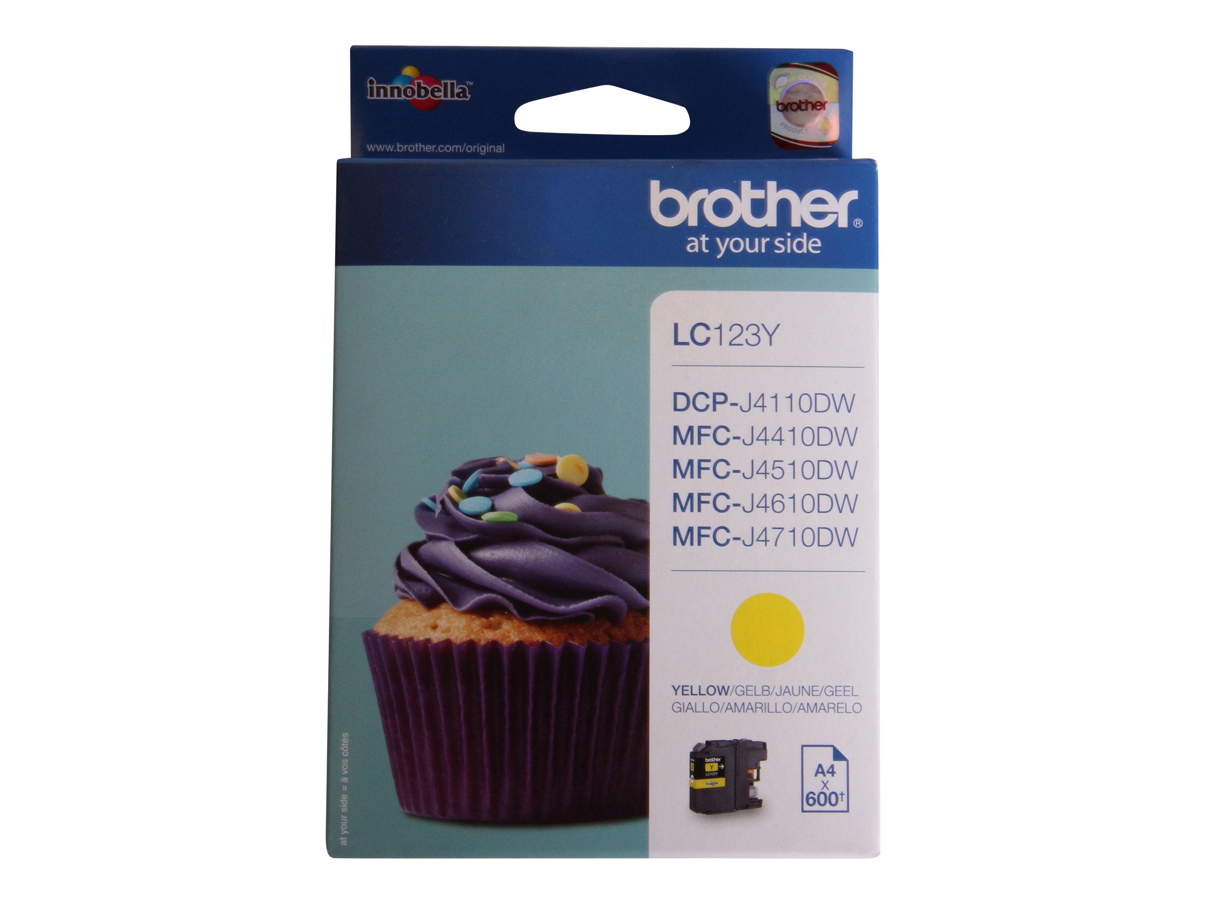 BROTHER LC-123 cartouche dencre jaune capacité standard 600 pages pack de 1