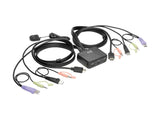 EATON TRIPPLITE 2-Port USB/HD Cable KVM Switch with Audio/Video Cables and USB Peripheral Sharing