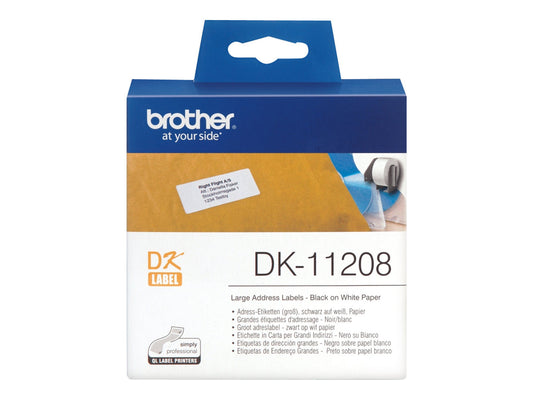 BROTHER P-TOUCH DK-11208 die-cut adress label big 38x90mm 400 labels