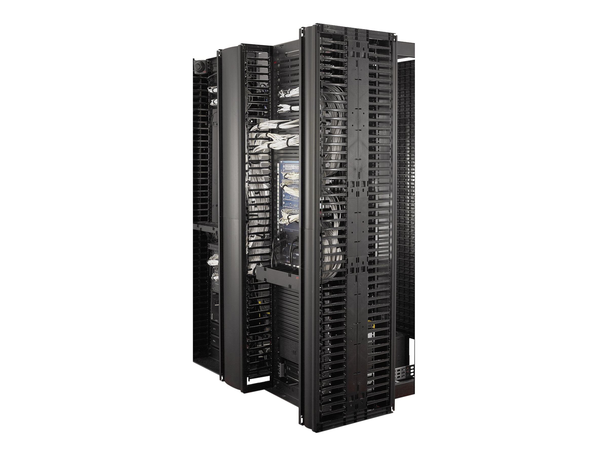 APC ValueLine Vertical Cable Manag 2 and 4 Post Racks 84p H X 12inch W Double-Sided with Doors