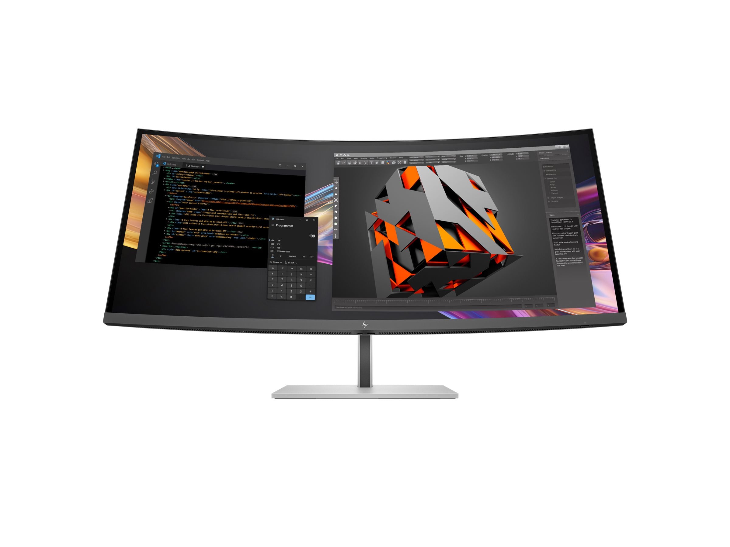 HP Écran incurvé WQHD+ Series 7 Pro 738pu 37.5p WQHD+ 3840x1600 HDMI DisplayPort Thunderbolt 4 3/3/0