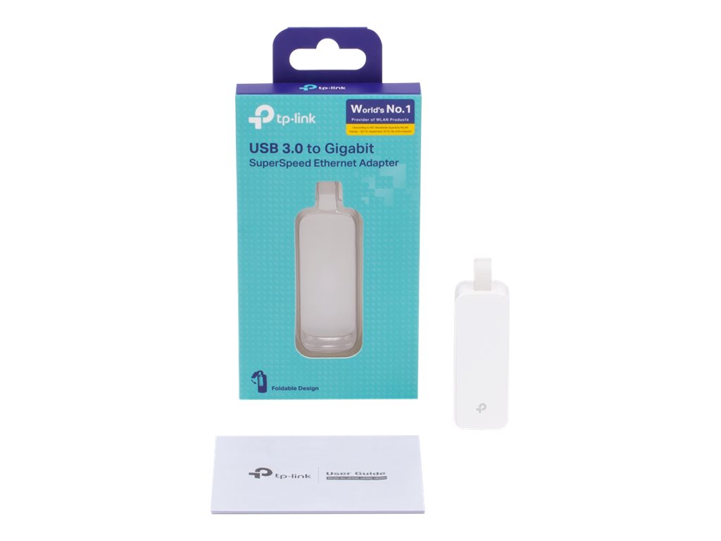 TP-LINK USB 3.0 to Gigabit Ethernet Adapter, 1 port USB 3.0 connector and 1 port Ethernet port
