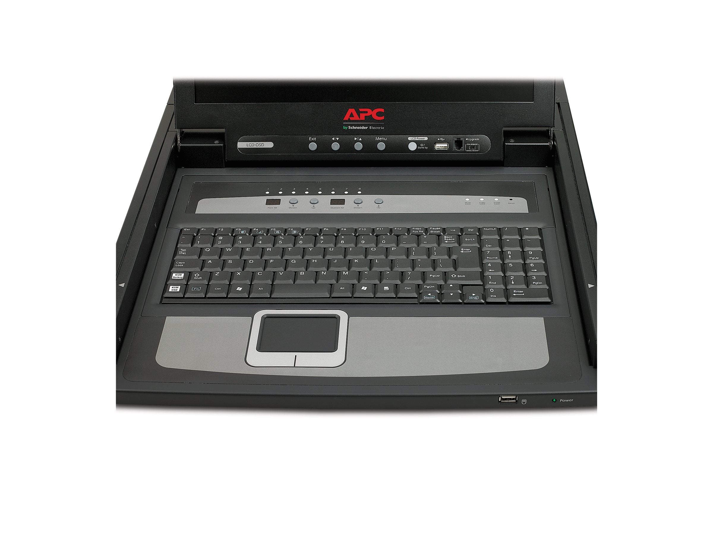 APC LCD Console KVM console with KVM switch 8 ports PS/2 17inch rack-mountable VGA Black 1U