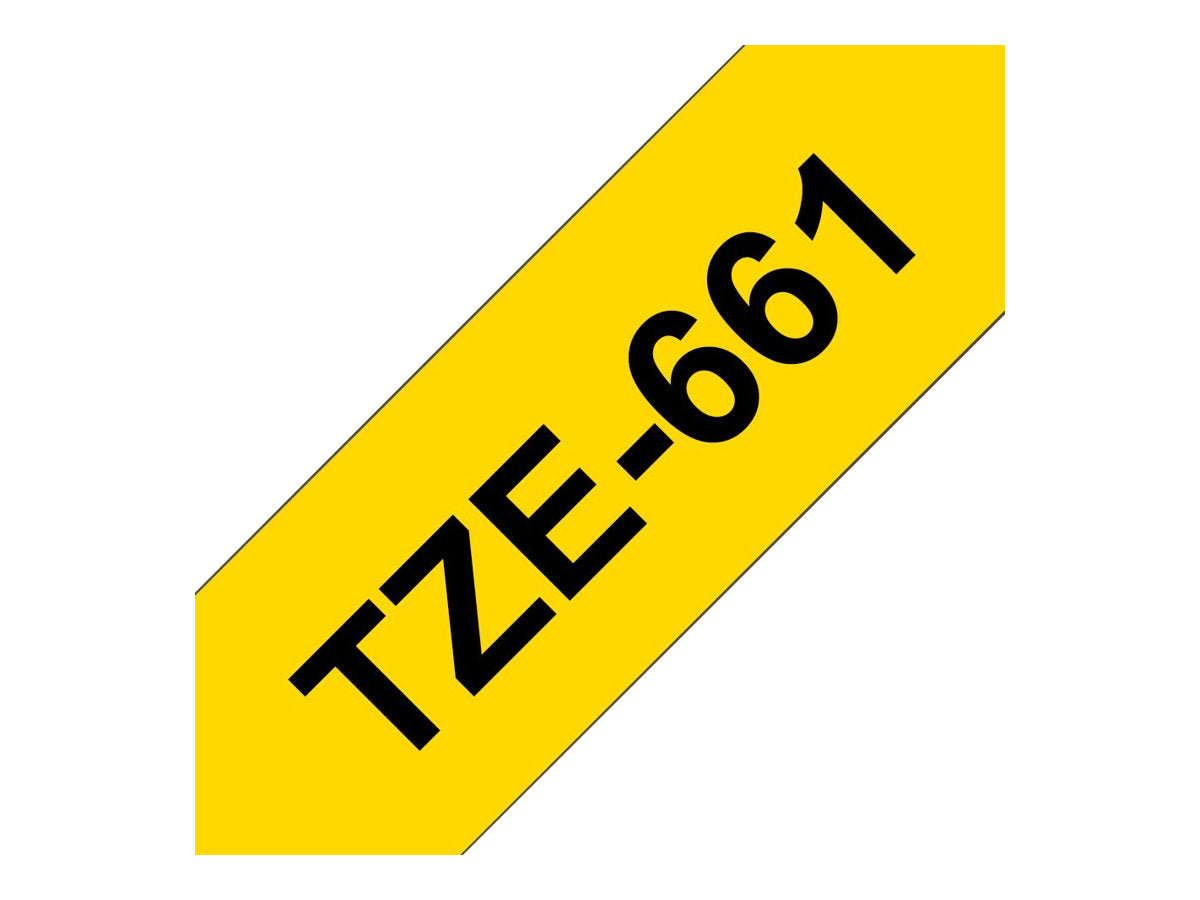 BROTHER P-TOUCH TZE-661 noir sur jaune  36mm