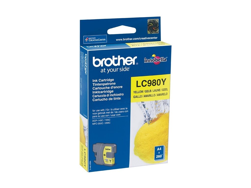 BROTHER CARTOUCHE ENCRE JAUNE (300 PAGES) POUR DCP145C-165C, MFC250C-290C