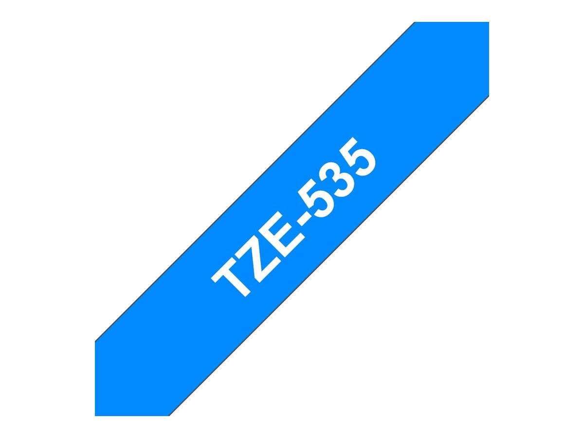 BROTHER P-TOUCH TZE-535 blanc sur hard bleu 12mm