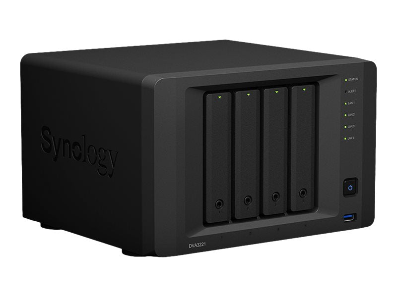 SYNOLOGY DVA3221 Deep Learning NVR Atom C3538 Quad-core 2.1GHz 8Go DDR4 3xUSB3.2 Gen1 port 2xeSATA port 1xCOM
