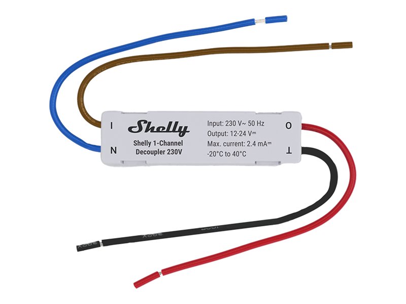 SHELLY 1-Channel Decoupler 230V AC-to-DC Input Decoupler