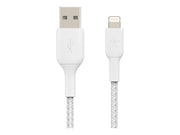 BELKIN BOOST CHARGE USB-A to Lightning Cable Braided 3M White