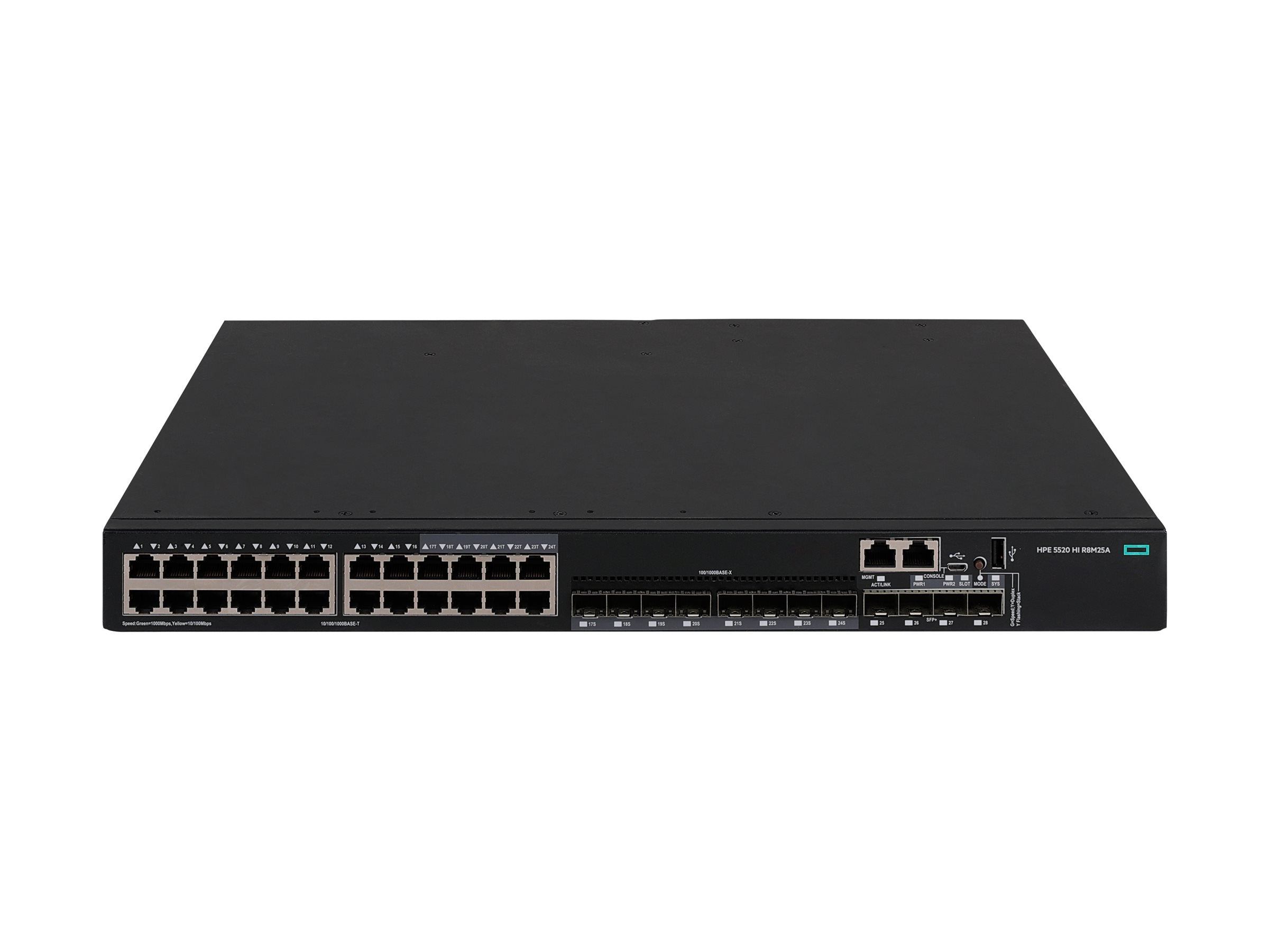 HPE FlexNetwork 5520 HI Switch 24G 4SFP+ 24 10/100/1000BASE-T 4 10G/1G BASE-X SFP+ 1 exp 2 PS Slot
