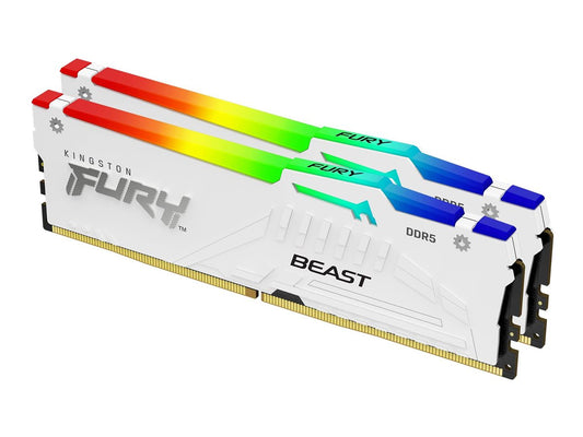 KINGSTON 64Go 6400MT/s DDR5 CL32 DIMM Kit of 2 FURY Beast White RGB EXPO