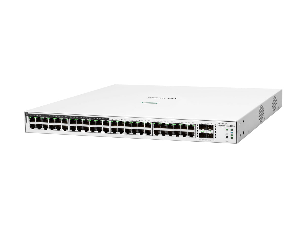 HPE Networking Instant On 1830 48G 24p Class4 PoE 4SFP 370W Switch Commutateur intelligent 24 x10/100/1000 + 24x10/100/1000PoE+)