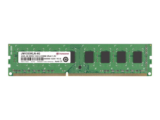 TRANSCEND DDR3 1333Mhz 4Go JetRam KLN PC3-10600 - CL9 - 1.5 V DIMM 240-Pins
