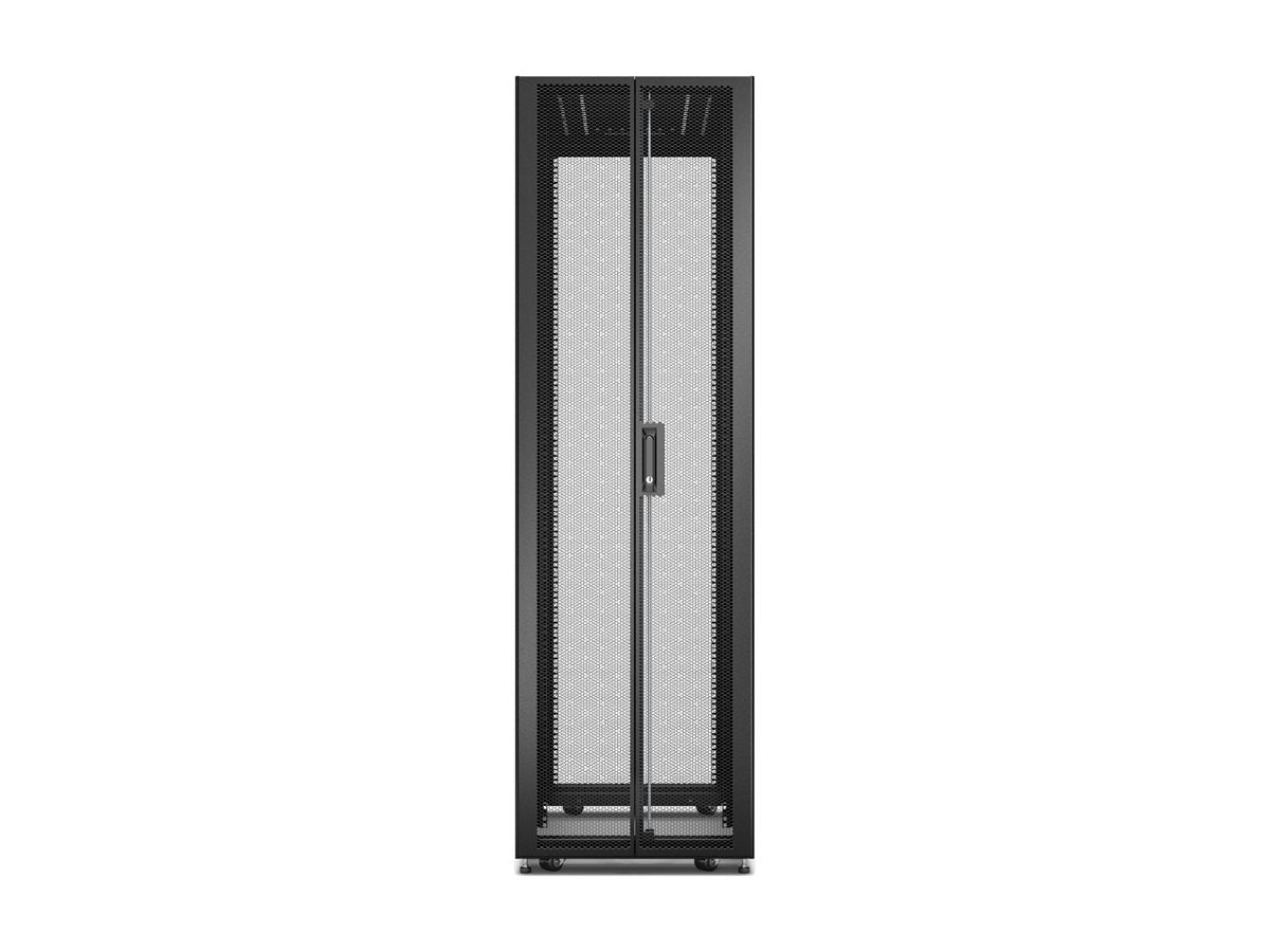 APC Easy Rack 600mm/42U/1000mm with Roof/Side panel/castors/feet and 4 Brackets No Bottom black