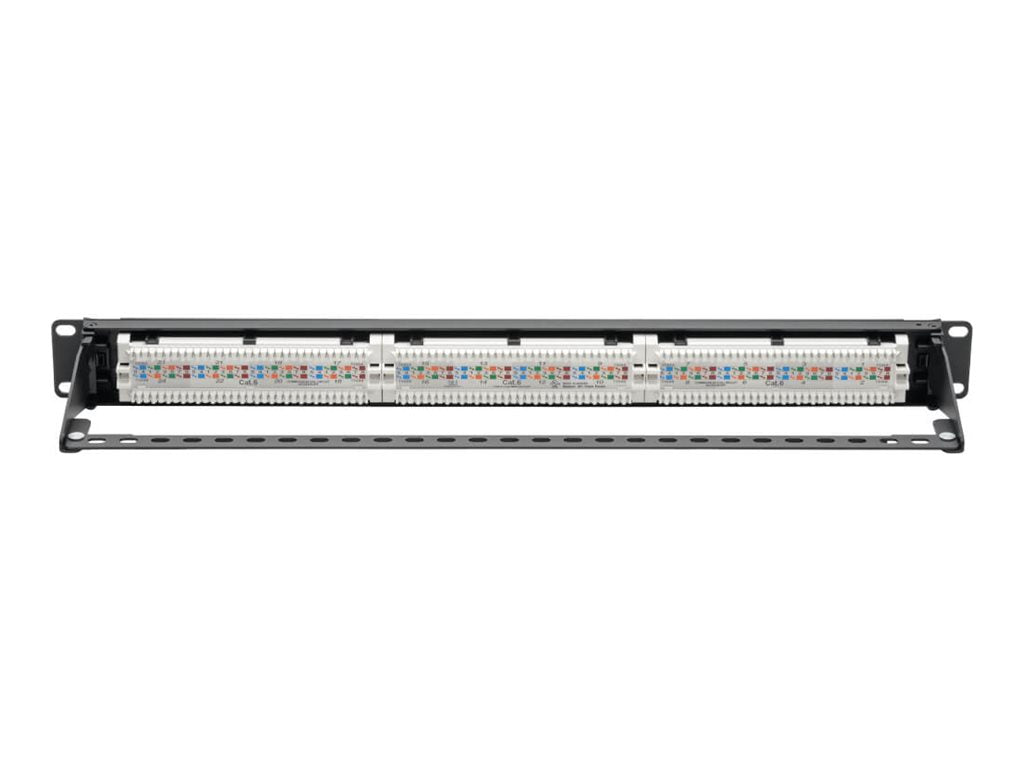EATON TRIPPLITE Cat6 24-Port Patch Panel PoE+ Compliant 110/Krone 568A/B RJ45 Ethernet 1U Rack-Mount TAA