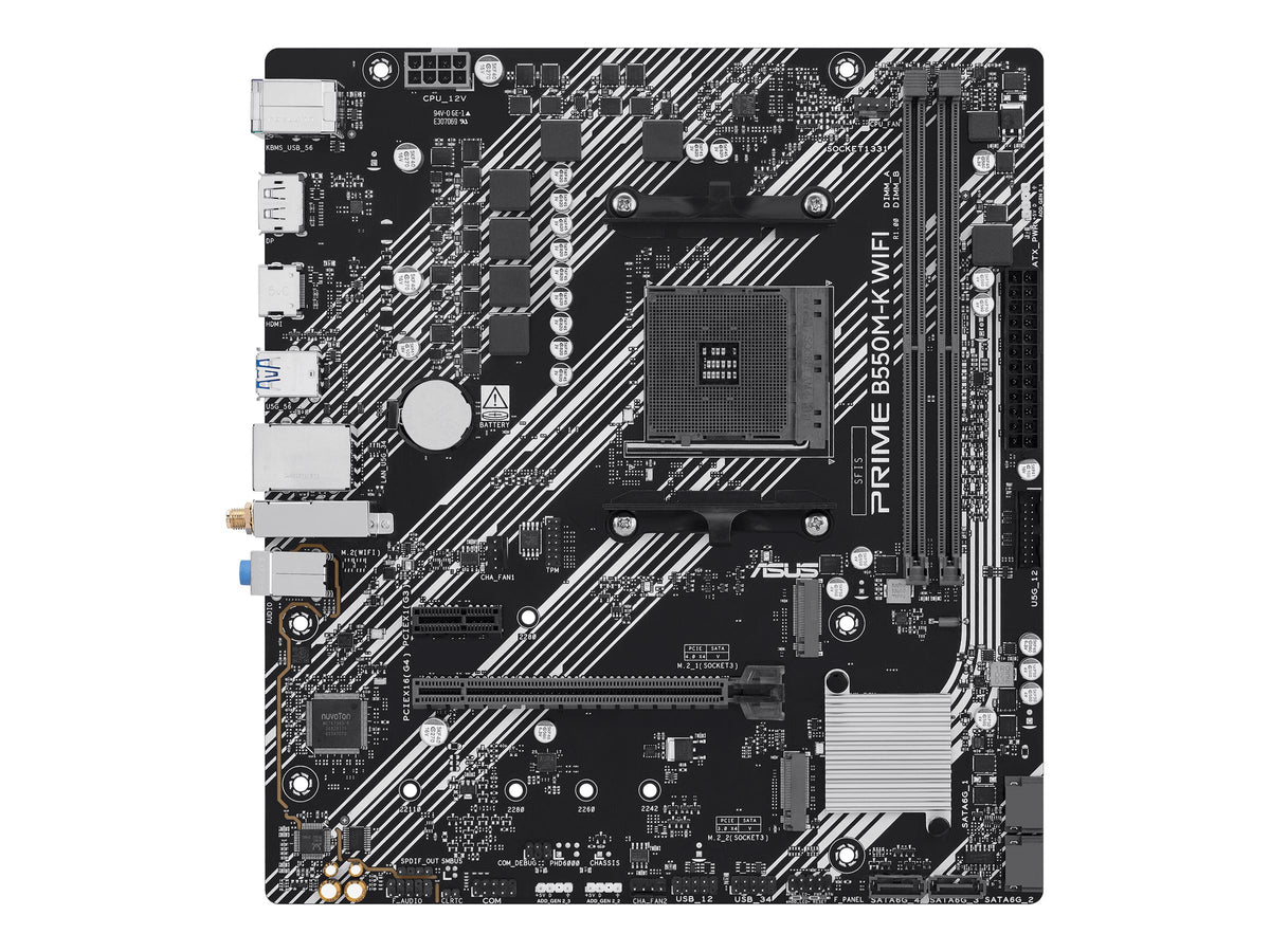 ASUS AMD B550 mATX motherboard DDR4 PCIe 4.0 dual M.2 slots DisplayPort HDMI