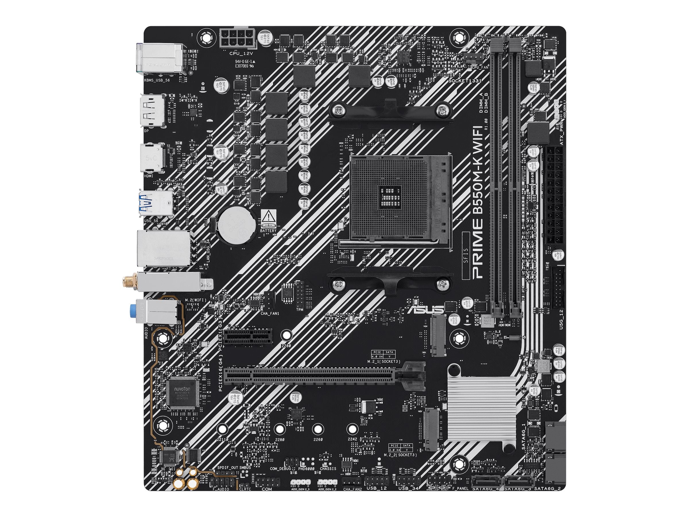 ASUS AMD B550 mATX motherboard DDR4 PCIe 4.0 dual M.2 slots DisplayPort HDMI