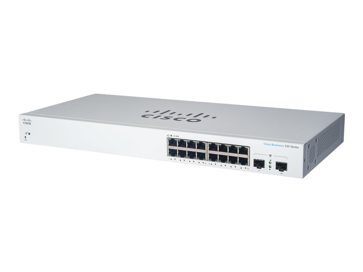 CISCO Business Switching CBS220 Smart 16-port Gigabit PoE 130W 2x1G SFP uplink