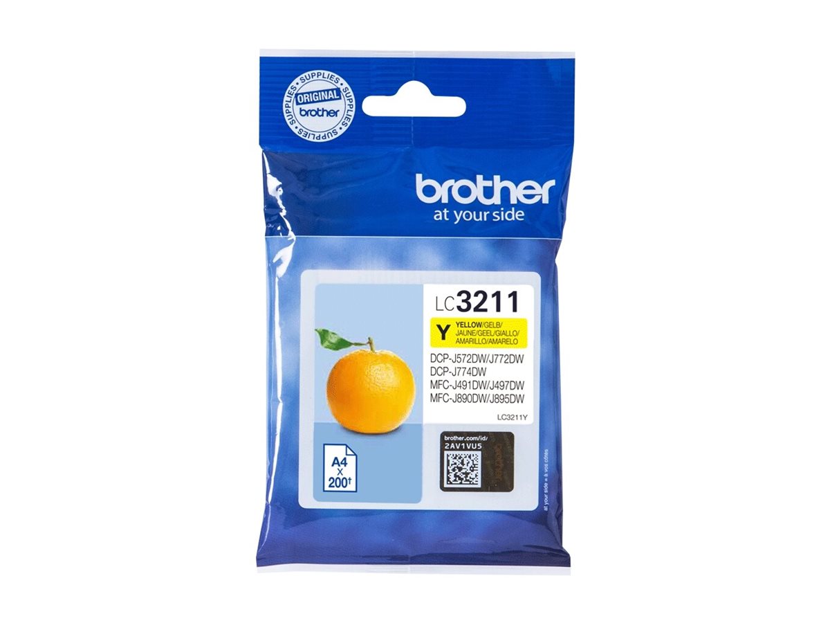BROTHER LC3211Y Yellow ink cartridge with a capacity of 200 pages