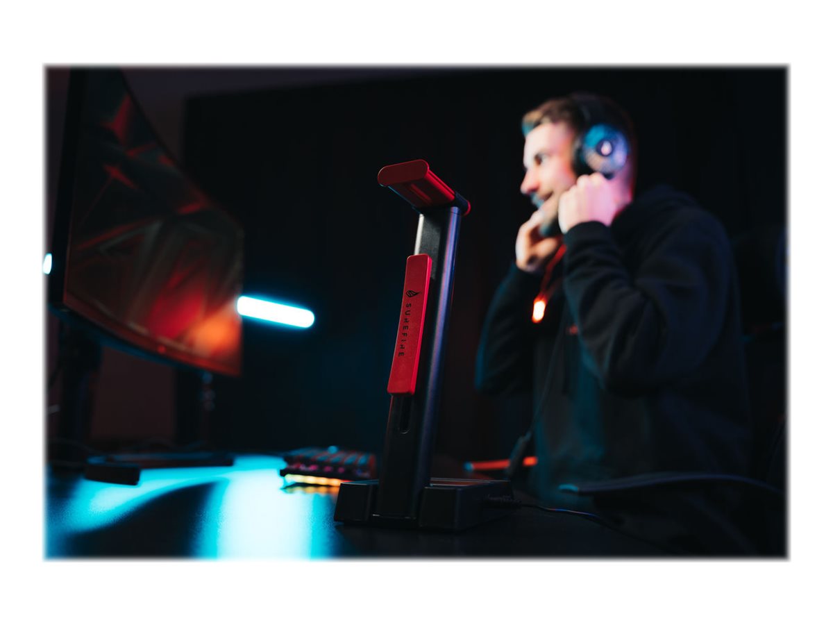 VERBATIM SUREFIRE VINSON N2 DUAL BALANCE GAMING RGB MULTI-FUNCTION HEADSET STAND BLACK WCF (P)