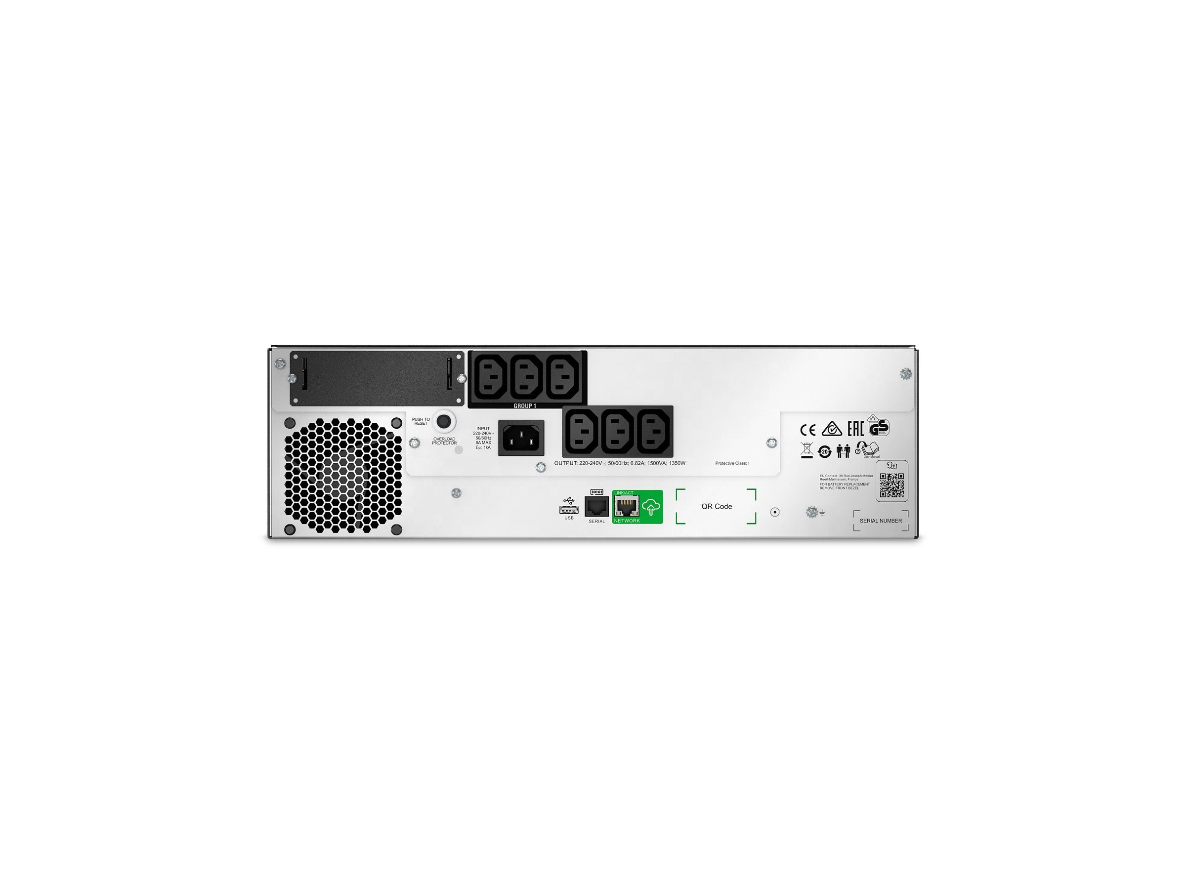 APC Smart-UPS Li-Ion 1500VA Short Depth with SmartConnect UPS Rack AC 230V 1.35 kW 1500VA 1-phase RS-232 USB oc 6 3U