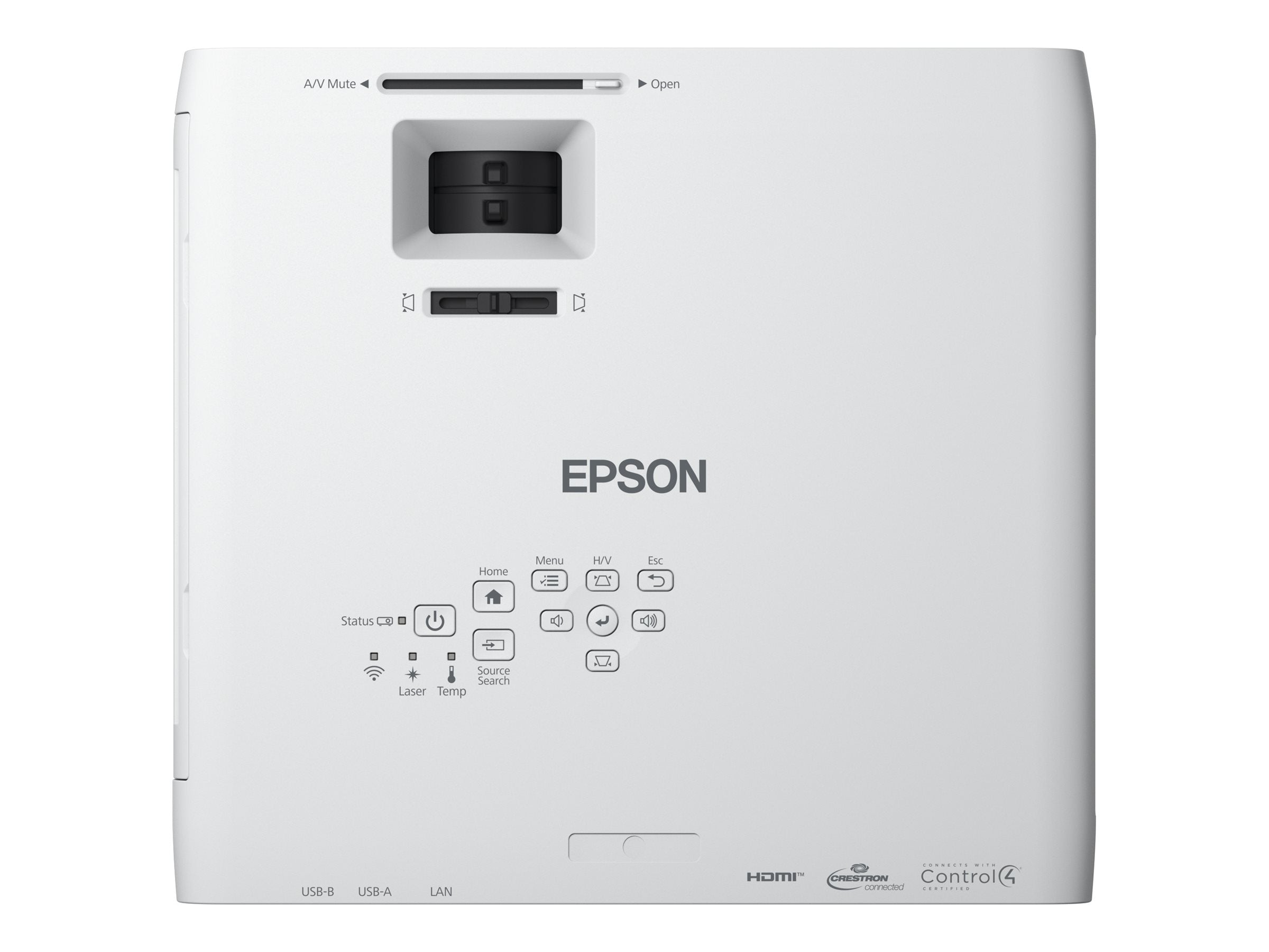 EPSON EB-L260F Projecteur laser, 4600Lm,  Full HD ,  , 1,32 – 2,12:1 , 16:9, VGA (2x), HDMI x2 , RJ45, Wi-Fi, Miracast , blanc