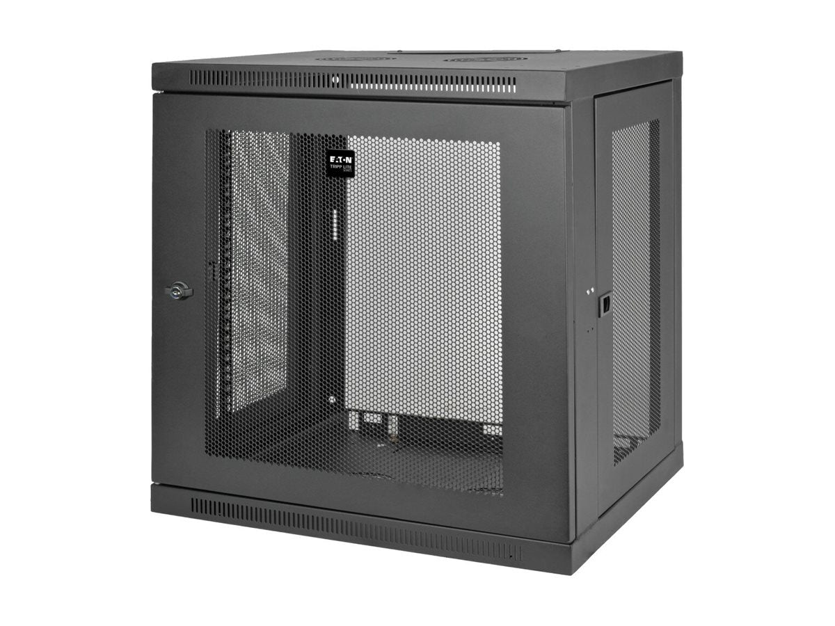 EATON TRIPPLITE 12U Wall Mount Rack Enclosure Server Cabinet w/ Door & Side Panels Rack cabinet wall mountable Black 12U 19