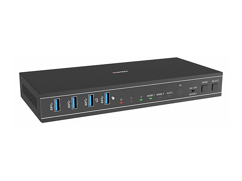 LINDY 2 Port Dual Head HDMI 4K60 USB 3.0 KVM Switch