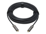 EATON TRIPPLITE USB-C AOC Cable M/M - USB 3.2 Gen 2 10 Gbps Plenum-Rated Fiber Active Optical Cable - Black 10m